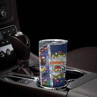 New Zealand Merry Christmas Tumbler Cup Maori Animals Xmas Style and Koru Tattoo Blue Color LT03 - Polynesian Pride