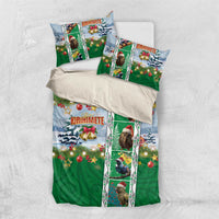 New Zealand Merry Christmas Bedding Set Maori Animals, Koru Tattoo - Green Xmas Style LT03 US Twin 172cm x 218cm Green - Polynesian Pride