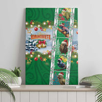 New Zealand Merry Christmas Canvas Wall Art Maori Animals, Koru Tattoo - Green Xmas Style LT03 - Polynesian Pride