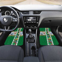 New Zealand Merry Christmas Car Mats Maori Animals, Koru Tattoo - Green Xmas Style LT03 Set 2pcs - Front Green - Polynesian Pride