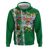 New Zealand Merry Christmas Hoodie Maori Animals, Koru Tattoo - Green Xmas Style LT03 Pullover Hoodie Green - Polynesian Pride