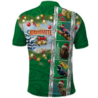 New Zealand Merry Christmas Polo Shirt Maori Animals, Koru Tattoo - Green Xmas Style LT03 - Polynesian Pride