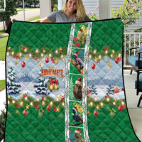 New Zealand Merry Christmas Quilt Maori Animals, Koru Tattoo - Green Xmas Style LT03 Green - Polynesian Pride