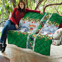 New Zealand Merry Christmas Quilt Maori Animals, Koru Tattoo - Green Xmas Style LT03 - Polynesian Pride