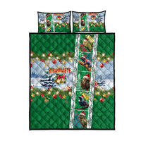 New Zealand Merry Christmas Quilt Bed Set Maori Animals, Koru Tattoo - Green Xmas Style LT03 - Polynesian Pride
