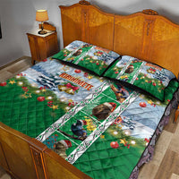 New Zealand Merry Christmas Quilt Bed Set Maori Animals, Koru Tattoo - Green Xmas Style LT03 - Polynesian Pride