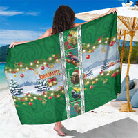 New Zealand Merry Christmas Sarong Maori Animals, Koru Tattoo - Green Xmas Style LT03 One Size 44 x 66 inches Green - Polynesian Pride