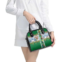 New Zealand Merry Christmas Shoulder Handbag Maori Animals, Koru Tattoo - Green Xmas Style LT03 - Polynesian Pride