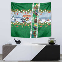 New Zealand Merry Christmas Tapestry Maori Animals, Koru Tattoo - Green Xmas Style LT03 - Polynesian Pride