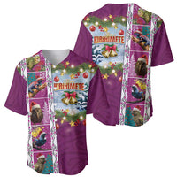 New Zealand Merry Christmas Baseball Jersey Maori Animals, Koru Tattoo - Pink Xmas Style LT03 - Polynesian Pride