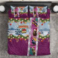 New Zealand Merry Christmas Bedding Set Maori Animals, Koru Tattoo - Pink Xmas Style LT03 Pink - Polynesian Pride