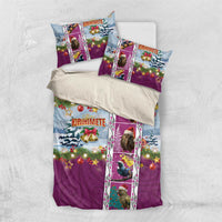 New Zealand Merry Christmas Bedding Set Maori Animals, Koru Tattoo - Pink Xmas Style LT03 US Twin 172cm x 218cm Pink - Polynesian Pride