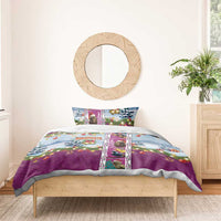 New Zealand Merry Christmas Bedding Set Maori Animals, Koru Tattoo - Pink Xmas Style LT03 - Polynesian Pride