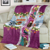 New Zealand Merry Christmas Blanket Maori Animals, Koru Tattoo - Pink Xmas Style LT03 - Polynesian Pride