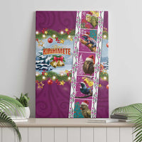 New Zealand Merry Christmas Canvas Wall Art Maori Animals, Koru Tattoo - Pink Xmas Style LT03 - Polynesian Pride