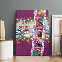 New Zealand Merry Christmas Canvas Wall Art Maori Animals, Koru Tattoo - Pink Xmas Style LT03 - Polynesian Pride