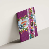 New Zealand Merry Christmas Canvas Wall Art Maori Animals, Koru Tattoo - Pink Xmas Style LT03 - Polynesian Pride