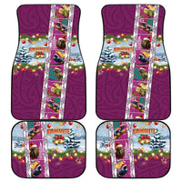 New Zealand Merry Christmas Car Mats Maori Animals, Koru Tattoo - Pink Xmas Style LT03 - Polynesian Pride