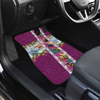 New Zealand Merry Christmas Car Mats Maori Animals, Koru Tattoo - Pink Xmas Style LT03 - Polynesian Pride