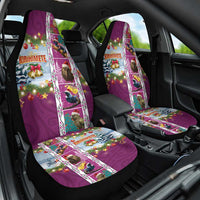 New Zealand Merry Christmas Car Seat Cover Maori Animals, Koru Tattoo - Pink Xmas Style LT03 One Size Pink - Polynesian Pride