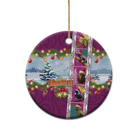 New Zealand Merry Christmas Ceramic Ornament Maori Animals, Koru Tattoo - Pink Xmas Style LT03 - Polynesian Pride