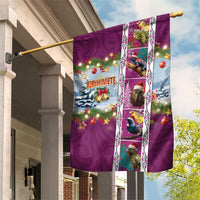 New Zealand Merry Christmas Garden Flag Maori Animals, Koru Tattoo - Pink Xmas Style LT03 House Flag Pink - Polynesian Pride