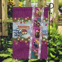 New Zealand Merry Christmas Garden Flag Maori Animals, Koru Tattoo - Pink Xmas Style LT03 Garden Flag Pink - Polynesian Pride