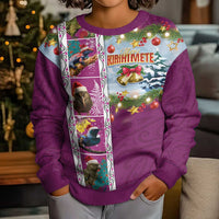 New Zealand Merry Christmas Kid Ugly Christmas Sweater Maori Animals, Koru Tattoo - Pink Xmas Style LT03 - Polynesian Pride