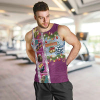 New Zealand Merry Christmas Men Tank Top Maori Animals, Koru Tattoo - Pink Xmas Style LT03 Pink - Polynesian Pride