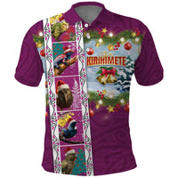 New Zealand Merry Christmas Polo Shirt Maori Animals, Koru Tattoo - Pink Xmas Style LT03 Pink - Polynesian Pride