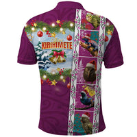 New Zealand Merry Christmas Polo Shirt Maori Animals, Koru Tattoo - Pink Xmas Style LT03 - Polynesian Pride