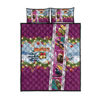 New Zealand Merry Christmas Quilt Bed Set Maori Animals, Koru Tattoo - Pink Xmas Style LT03 - Polynesian Pride