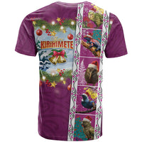 New Zealand Merry Christmas T Shirt Maori Animals, Koru Tattoo - Pink Xmas Style LT03 - Polynesian Pride
