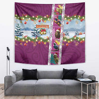New Zealand Merry Christmas Tapestry Maori Animals, Koru Tattoo - Pink Xmas Style LT03 Pink - Polynesian Pride