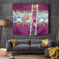 New Zealand Merry Christmas Tapestry Maori Animals, Koru Tattoo - Pink Xmas Style LT03 - Polynesian Pride