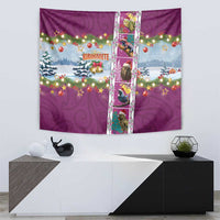 New Zealand Merry Christmas Tapestry Maori Animals, Koru Tattoo - Pink Xmas Style LT03 - Polynesian Pride