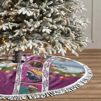New Zealand Merry Christmas Tree Skirt Maori Animals, Koru Tattoo - Pink Xmas Style LT03 - Polynesian Pride