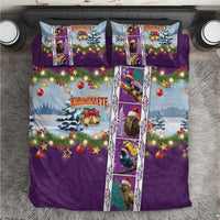 New Zealand Merry Christmas Bedding Set Maori Animals, Koru Tattoo - Purple Xmas Style LT03 Purple - Polynesian Pride