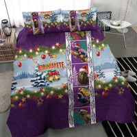 New Zealand Merry Christmas Bedding Set Maori Animals, Koru Tattoo - Purple Xmas Style LT03 - Polynesian Pride