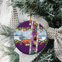 New Zealand Merry Christmas Ceramic Ornament Maori Animals, Koru Tattoo - Purple Xmas Style LT03 - Polynesian Pride