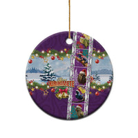 New Zealand Merry Christmas Ceramic Ornament Maori Animals, Koru Tattoo - Purple Xmas Style LT03 - Polynesian Pride