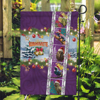 New Zealand Merry Christmas Garden Flag Maori Animals, Koru Tattoo - Purple Xmas Style LT03 Garden Flag Purple - Polynesian Pride