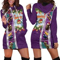 New Zealand Merry Christmas Hoodie Dress Maori Animals, Koru Tattoo - Purple Xmas Style LT03 - Polynesian Pride