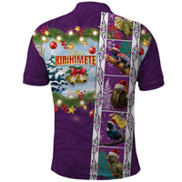 New Zealand Merry Christmas Polo Shirt Maori Animals, Koru Tattoo - Purple Xmas Style LT03 - Polynesian Pride
