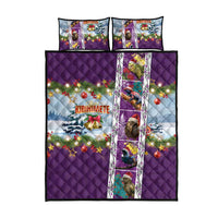 New Zealand Merry Christmas Quilt Bed Set Maori Animals, Koru Tattoo - Purple Xmas Style LT03 - Polynesian Pride