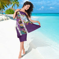 New Zealand Merry Christmas Sarong Maori Animals, Koru Tattoo - Purple Xmas Style LT03 - Polynesian Pride