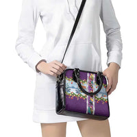 New Zealand Merry Christmas Shoulder Handbag Maori Animals, Koru Tattoo - Purple Xmas Style LT03 - Polynesian Pride