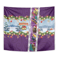 New Zealand Merry Christmas Tapestry Maori Animals, Koru Tattoo - Purple Xmas Style LT03 - Polynesian Pride