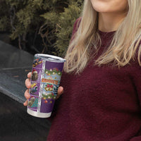 New Zealand Merry Christmas Tumbler Cup Maori Animals Xmas Style and Koru Tattoo Purple Color LT03 - Polynesian Pride