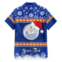 Personalised Marshall Islands Christmas Family Matching Tank Maxi Dress and Hawaiian Shirt Santa Claus and Coat of Arms Mix Polynesian Xmas Style LT03 - Polynesian Pride